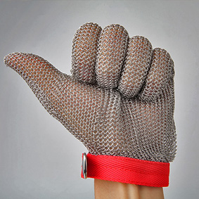 Metal Mesh Gloves for five fingers full hand protection with size XXS, XS, S, M, L, XL