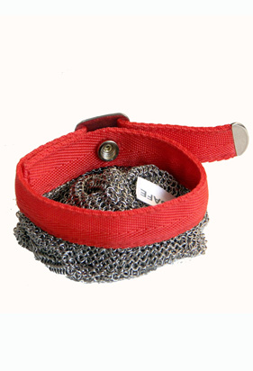 5301 Ring Mesh Gloves with Silicone Rubber Strap Full Hand Protection