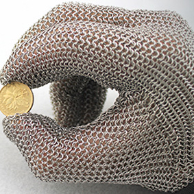 Metal Mesh Gloves for five fingers full hand protection with size XXS, XS, S, M, L, XL