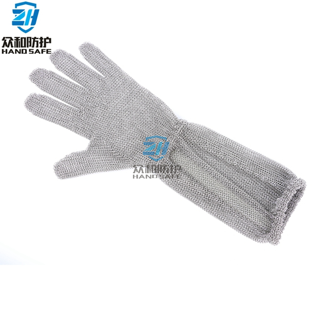 Chainmail Glove Long Cuff 19cm With 316L Stainless Steel 