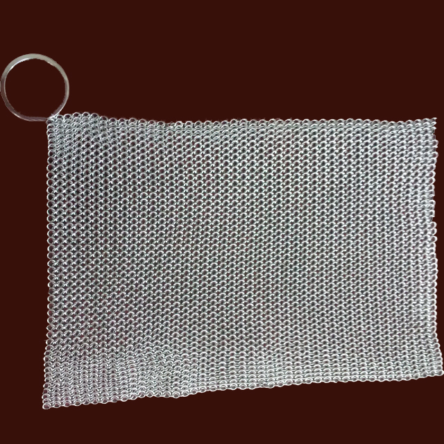 316L StainlessSteel Chainmail Cleaning Scrubber for Skillet, Wok, Pan Kitchen Household