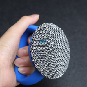 316L StainlessSteel Chainmail Cleaning Scrubber with Handle-the third Generation Product