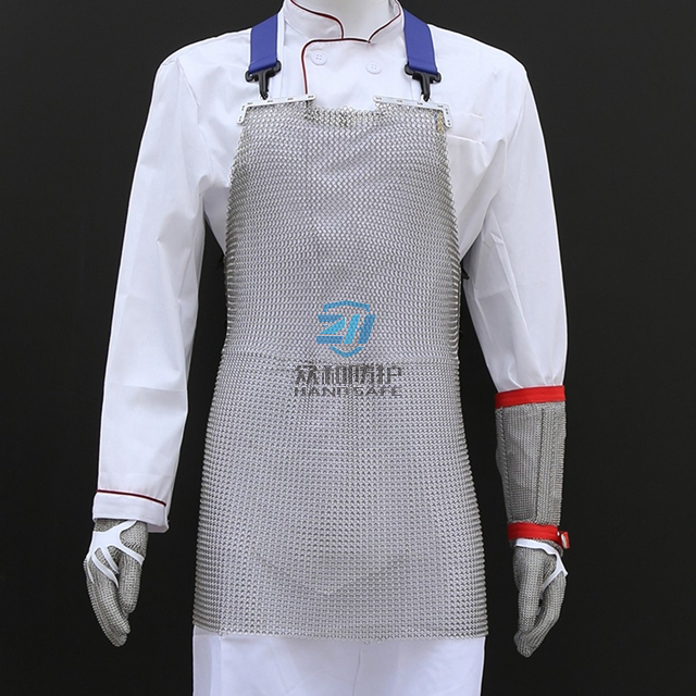 Stainless Steel Chainmail Mesh Apron for Meat Cutting and Safety Work Bib