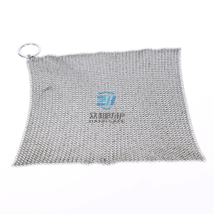 316L StainlessSteel Chainmail Cleaning Scrubber for Skillet, Wok, Pan Kitchen Household