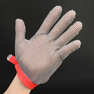 Metal Mesh Gloves for five fingers full hand protection with size XXS, XS, S, M, L, XL